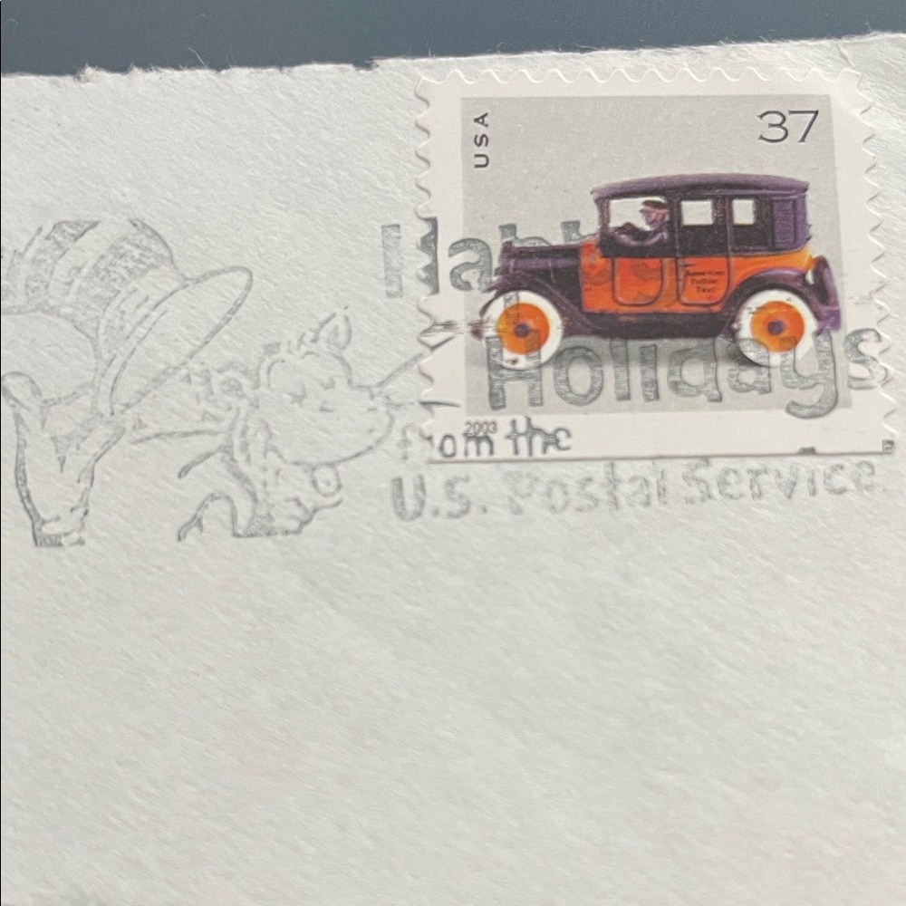 USPS 37c Vintage Car Stamp Antique Toy Taxi. Part of miniature toys series. 2002